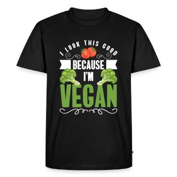 Veganism Veggie Nutrition Organic - Men's Premium Organic T-Shirt - black - Front - Nico (187cm)