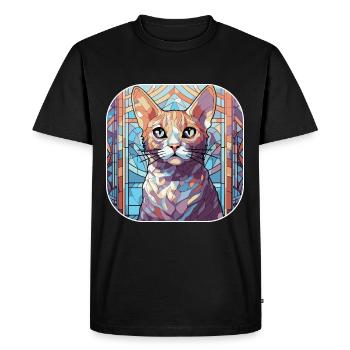Coloré égyptien Mau Race Peinture Aquarelle - T-shirt Premium bio Homme - noir - Devant - Nico (187cm)