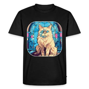 Peinture à l’aquarelle colorée Ragdoll Cat Race - T-shirt Premium bio Homme - noir - Devant - Nico (187cm)