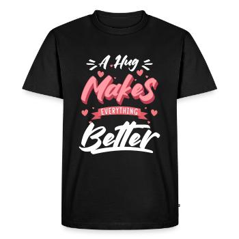 Câlins Teddy Bear Mignon Romantique - T-shirt Premium bio Homme - noir - Devant - Nico (187cm)