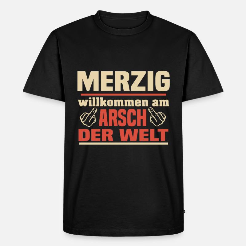merzig saar - Männer Premium Bio T-Shirt - Schwarz
