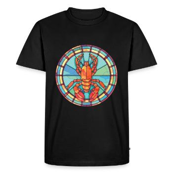 Homard Aquarelle colorée Illustration d’animaux - T-shirt Premium bio Homme - noir - Devant - Nico (187cm)