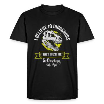 Dinosaures Fossile Tricératops Crétacé - T-shirt Premium bio Homme - noir - Devant - Nico (187cm)