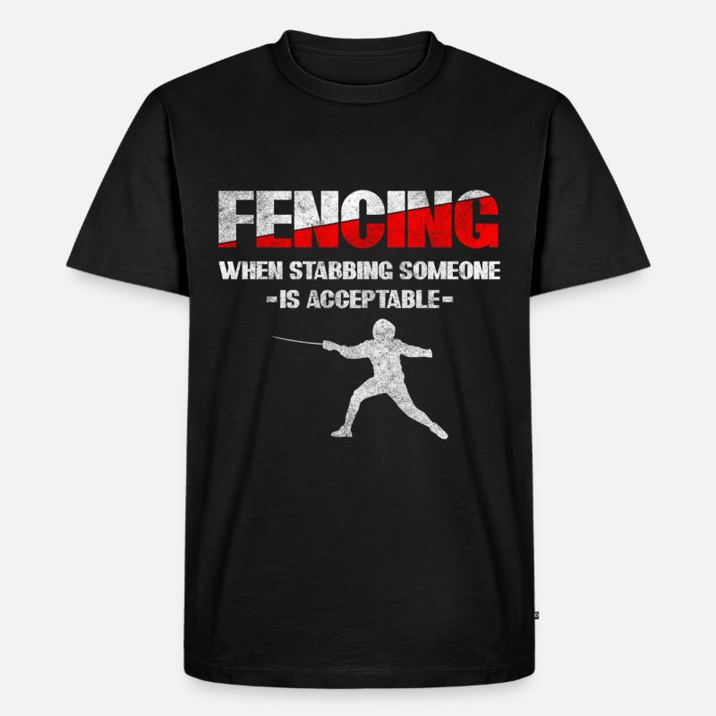 Fechtsport Duell - Männer Premium Bio T-Shirt - Schwarz