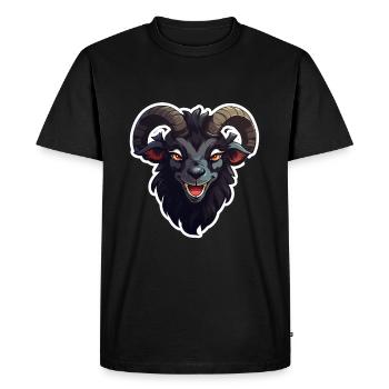 Chèvre chèvre chèvre effrayante - T-shirt Premium bio Homme - noir - Devant - Nico (187cm)