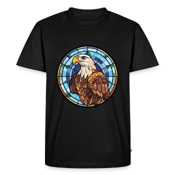 Eagle Colorful Watercolor Animal Pet Illustration - Men's Premium Organic T-Shirt - black - Front - Nico (187cm)