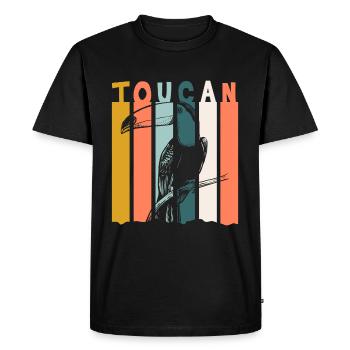 Toucan Jungle Nature Amérique du Sud - T-shirt Premium bio Homme - noir - Devant - Nico (187cm)