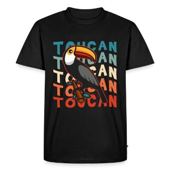 Toucan Holiday Tropical Exotique - T-shirt Premium bio Homme - noir - Devant - Nico (187cm)