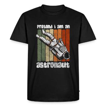 Astronaut Cosmos - Men's Premium Organic T-Shirt - black - Front - Nico (187cm)