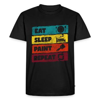 Robot aérosol de peintre - T-shirt Premium bio Homme - noir - Devant - Nico (187cm)