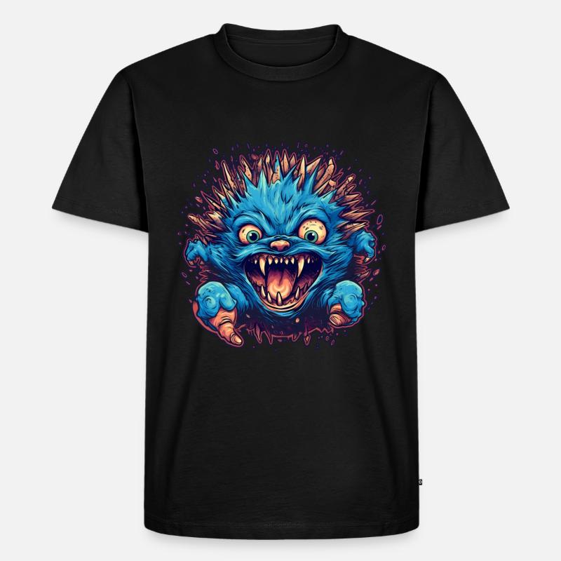 Igel Halloween Horror - Männer Premium Bio T-Shirt - Schwarz
