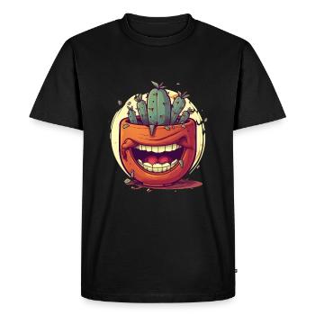 Plant - Men's Premium Organic T-Shirt - black - Front - Nico (187cm)