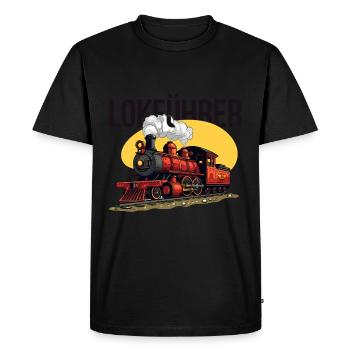 Cheminot - T-shirt Premium bio Homme - noir - Devant - Nico (187cm)