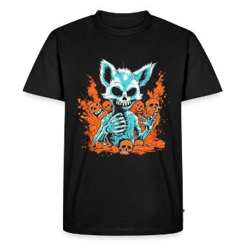 Halloween Fox Skeleton - Men's Premium Organic T-Shirt - black - Front - Nico (187cm)