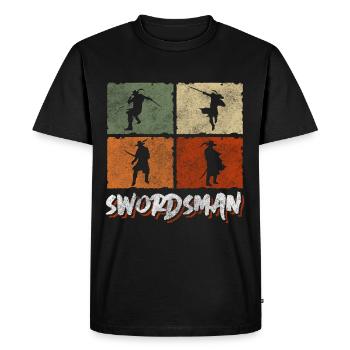 Swordsman Axe Kendo Victory - Men's Premium Organic T-Shirt - black - Front - Nico (187cm)