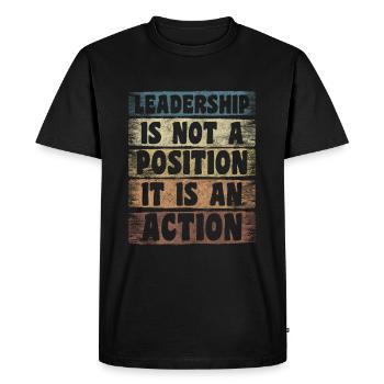 Leader, Workers, Team, Employees - Men's Premium Organic T-Shirt - black - Front - Nico (187cm)