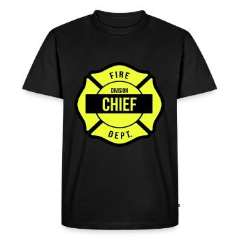 Chef de division des pompiers - T-shirt Premium bio Homme - noir - Devant - Nico (187cm)