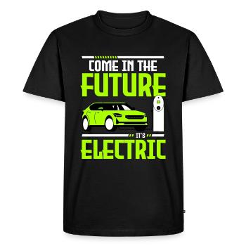 Electromobility Car Climate change - Men's Premium Organic T-Shirt - black - Front - Nico (187cm)