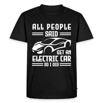 Electromobility Acceleration Electricity Climate change - Men's Premium Organic T-Shirt - black - Front - Nico (187cm)