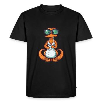 Cobra portant des lunettes Cartoon Kawaii Illustration - T-shirt Premium bio Homme - noir - Devant - Nico (187cm)
