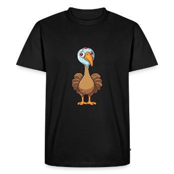 Turquie dessin animé Kawaii Illustration à l’aquarelle - T-shirt Premium bio Homme - noir - Devant - Nico (187cm)
