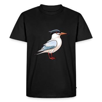 Tern Cartoon Kawaii Watercolor Illustration - Men's Premium Organic T-Shirt - black - Front - Nico (187cm)