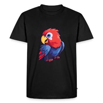 Rosella Cartoon Kawaii Aquarelle Illustration - T-shirt Premium bio Homme - noir - Devant - Nico (187cm)