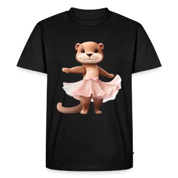 Danseuse du Ballet de la Ballerine Loutre - T-shirt Premium bio Homme - noir - Devant - Nico (187cm)