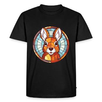 Squirrel Colorful Watercolor Animal Illustration - Men's Premium Organic T-Shirt - black - Front - Nico (187cm)
