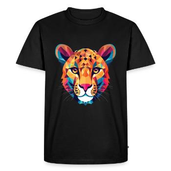 Cheetah Colorful Watercolor Animal Illustration - Men's Premium Organic T-Shirt - black - Front - Nico (187cm)