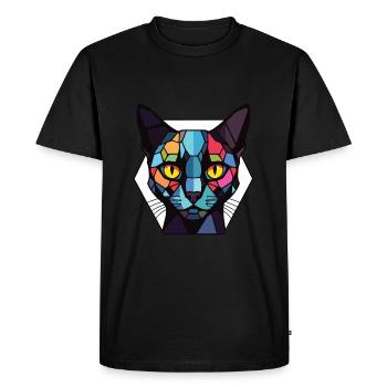 Bombay Cat Breed Illustration aquarelle colorée - T-shirt Premium bio Homme - noir - Devant - Nico (187cm)