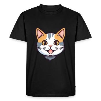 American Wirehair chat dessin animé aquarelle Clipart - T-shirt Premium bio Homme - noir - Devant - Nico (187cm)
