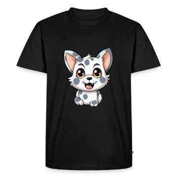 Australian Spotted Mist Cat Cartoon Watercolor Art - Men's Premium Organic T-Shirt - black - Front - Nico (187cm)