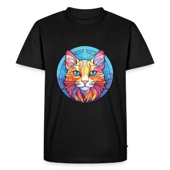 Dessin animé d’aquarelle colorée de chat de brume australienne - T-shirt Premium bio Homme - noir - Devant - Nico (187cm)