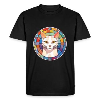Burmilla chat aquarelle colorée Illustration pour animaux de compagnie - T-shirt Premium bio Homme - noir - Devant - Nico (187cm)
