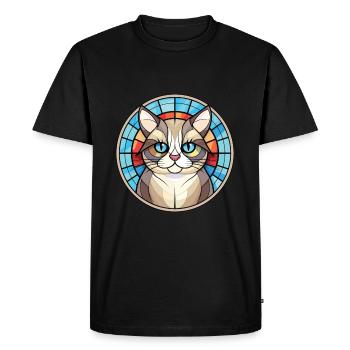 Illustration à l’aquarelle colorée de race de chat de Birmanie - T-shirt Premium bio Homme - noir - Devant - Nico (187cm)