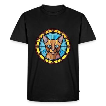 Burmese Cat Breed Colorful Watercolor Illustration - Men's Premium Organic T-Shirt - black - Front - Nico (187cm)
