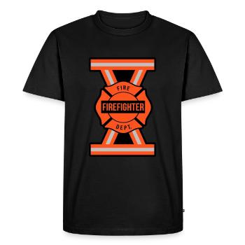 Pompier Pompier - T-shirt Premium bio Homme - noir - Devant - Nico (187cm)
