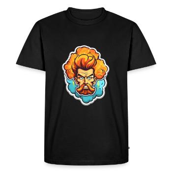 Barbe Coiffure Icône - T-shirt Premium bio Homme - noir - Devant - Nico (187cm)