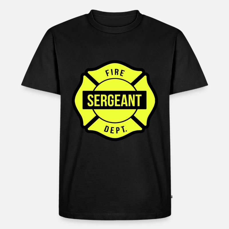 Feuerwehr Sergeant - Männer Premium Bio T-Shirt - Schwarz