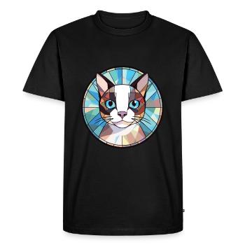 Illustration d’animal de compagnie aquarelle colorée de chat de raquette - T-shirt Premium bio Homme - noir - Devant - Nico (187cm)