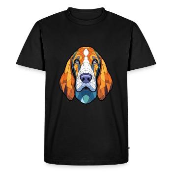 Basset Bleu De Gascogne Chien Race Aquarelle Verre - T-shirt Premium bio Homme - noir - Devant - Nico (187cm)