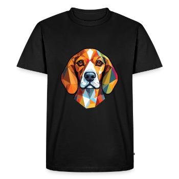 Beagle petit parfum chien race aquarelle - T-shirt Premium bio Homme - noir - Devant - Nico (187cm)