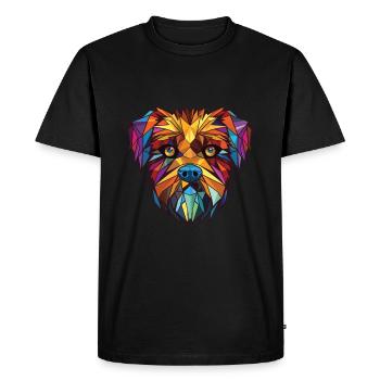 Illustration à l’aquarelle de race de chien griffon belge - T-shirt Premium bio Homme - noir - Devant - Nico (187cm)