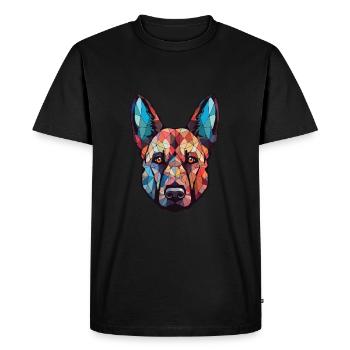 Belgian Shepherd Dog Breed Watercolor Illustration - Men's Premium Organic T-Shirt - black - Front - Nico (187cm)