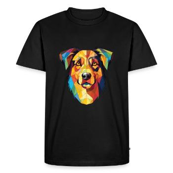Illustration aquarelle de race de chien de berger basque - T-shirt Premium bio Homme - noir - Devant - Nico (187cm)
