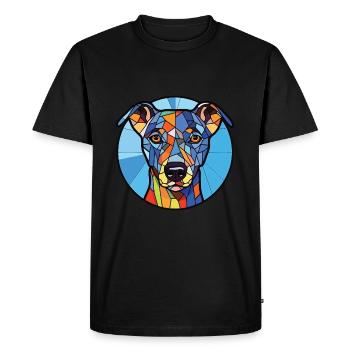 Blue Lacy Dog Breed Watercolor Glass Illustration - Men's Premium Organic T-Shirt - black - Front - Nico (187cm)