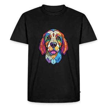 Cao De Castro Laboreiro race chien aquarelle verre - T-shirt Premium bio Homme - noir - Devant - Nico (187cm)