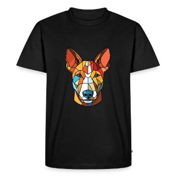 Bull Terrier Dog Breed Watercolor Illustration - Men's Premium Organic T-Shirt - black - Front - Nico (187cm)