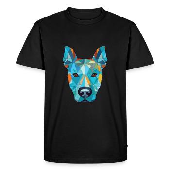 Bleu Thai Ridgeback chien race aquarelle colorée - T-shirt Premium bio Homme - noir - Devant - Nico (187cm)